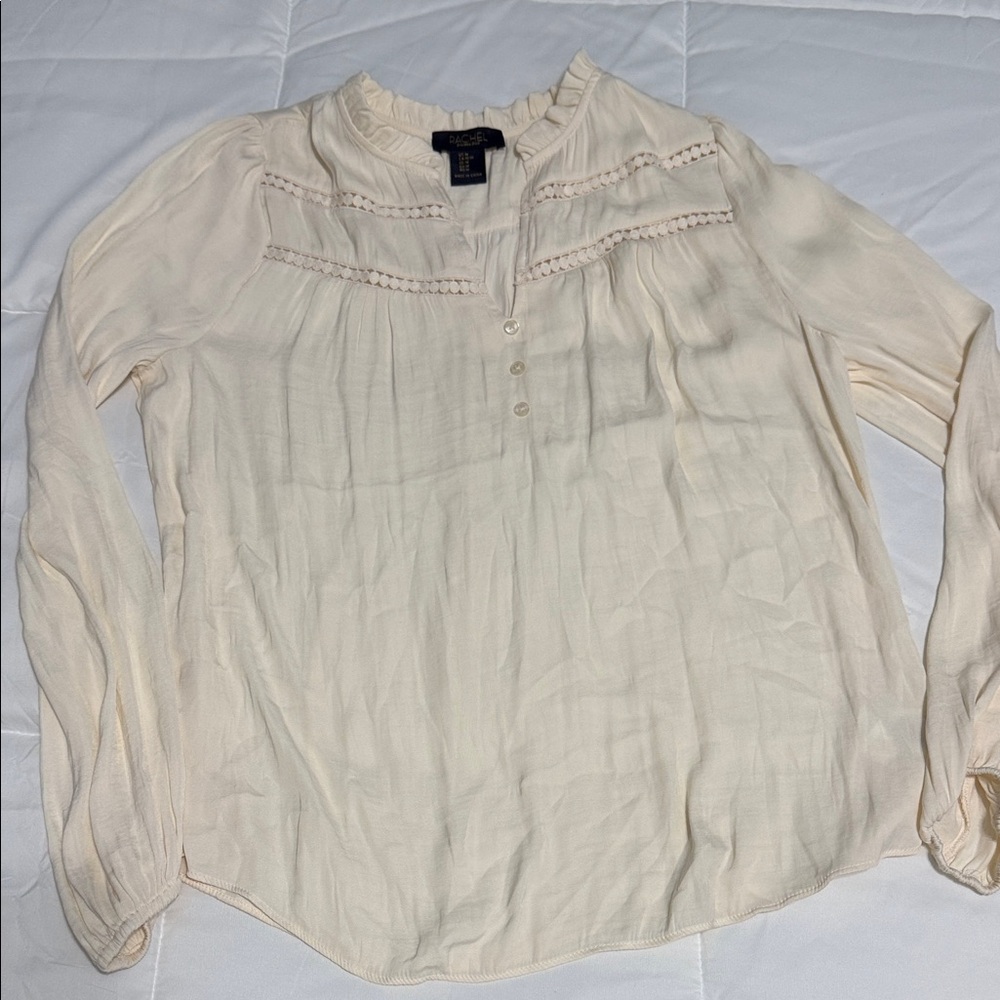RACHEL Rachel Roy Ivory Long Sleeve Blouse
